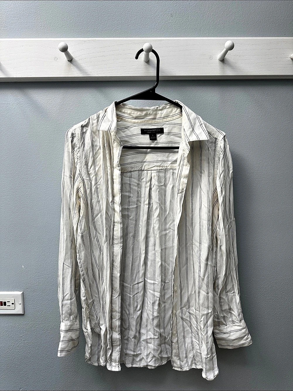 Banana Republic Parker Tunic Fit Striped Shirt in White